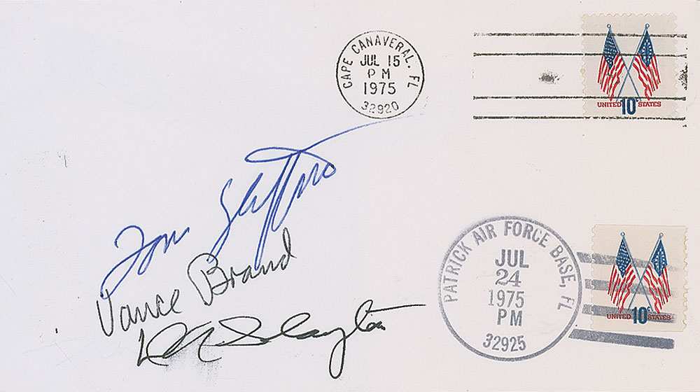 Lot #6592 Apollo-Soyuz Pair of Signed Covers