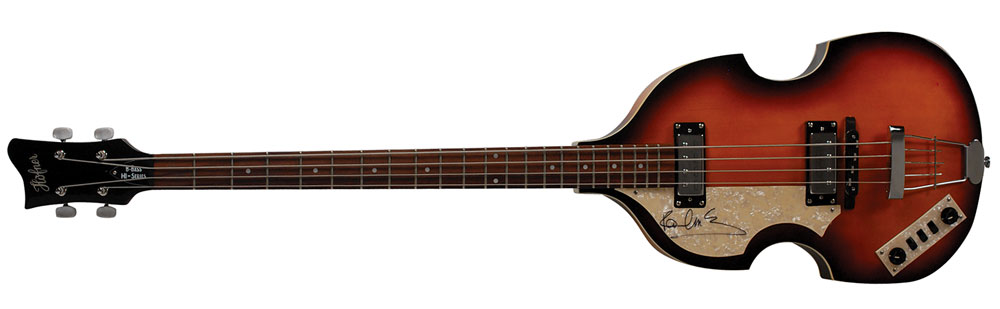 Lot #2027 Paul McCartney Signed Hofner Bass Guitar