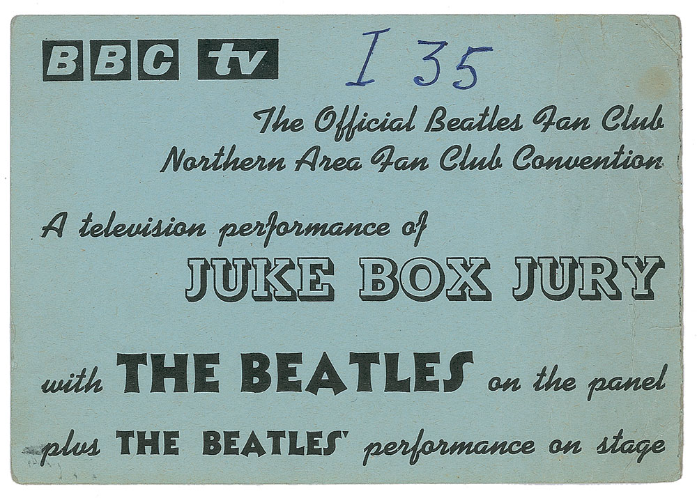 Lot #2053 Beatles BBC Fan Club Pass