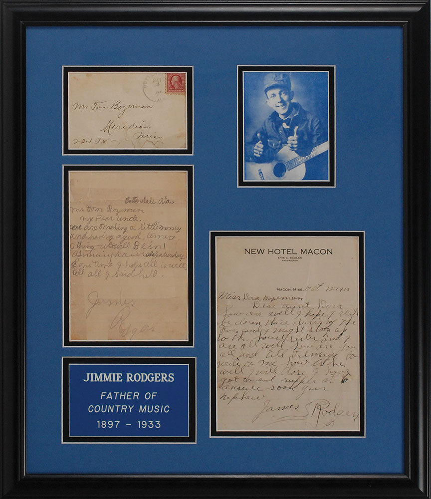 Lot #2174 Jimmie Rodgers Pair of Autograph Letters