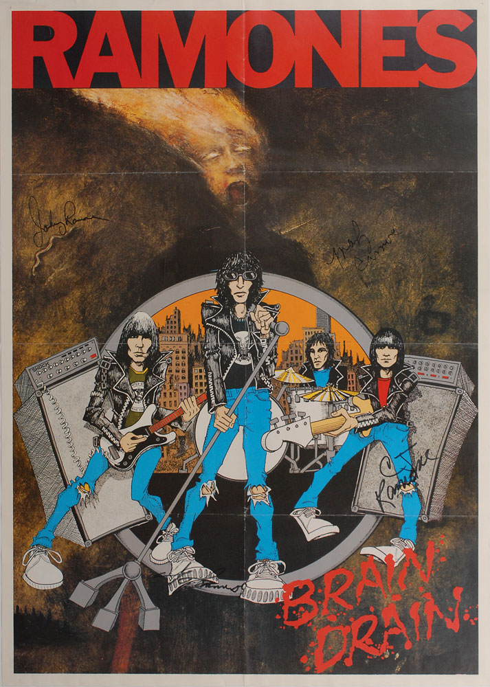 Lot #2410 The Ramones Signed ‘Brain Drain’ Poster