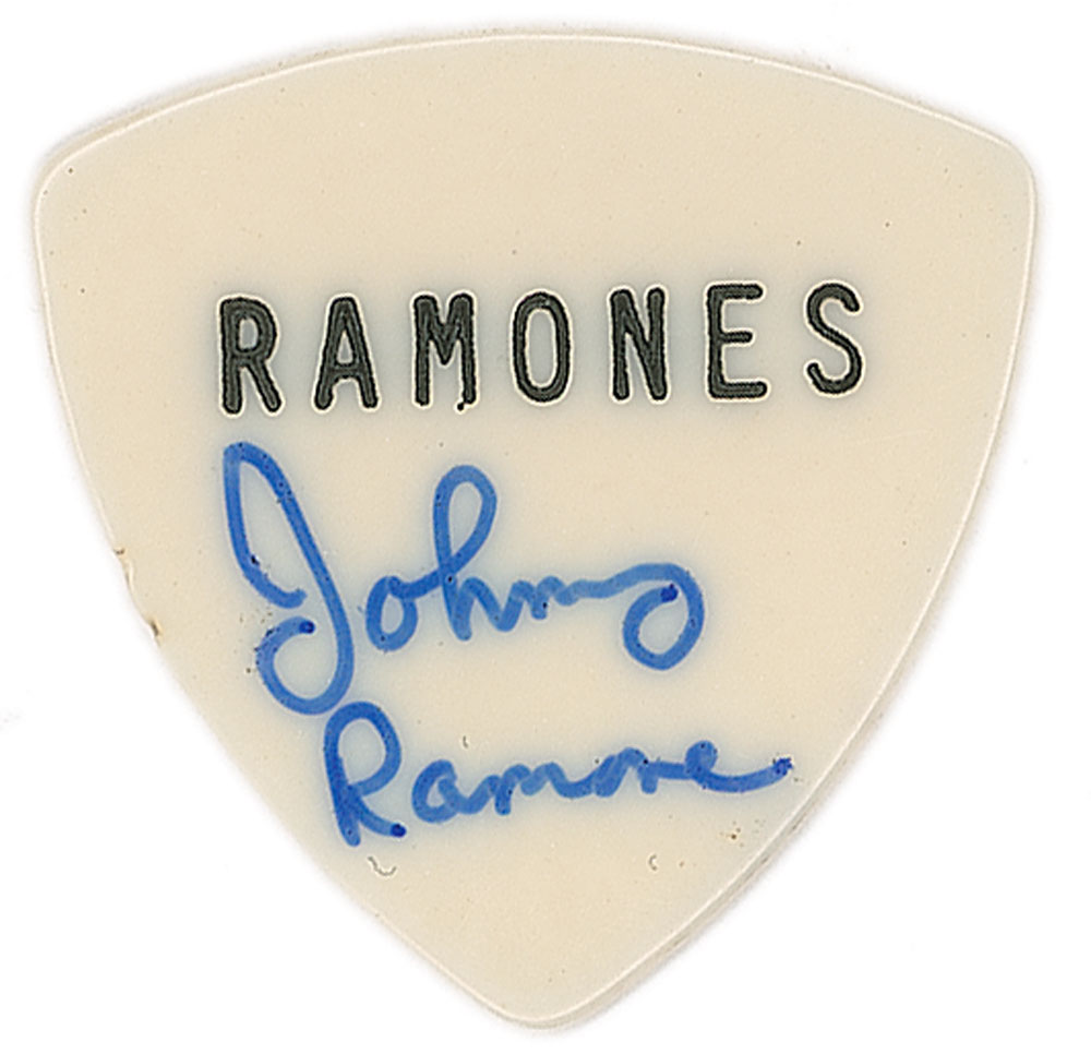 Lot #2415 Johnny Ramone Signed Guitar Pick