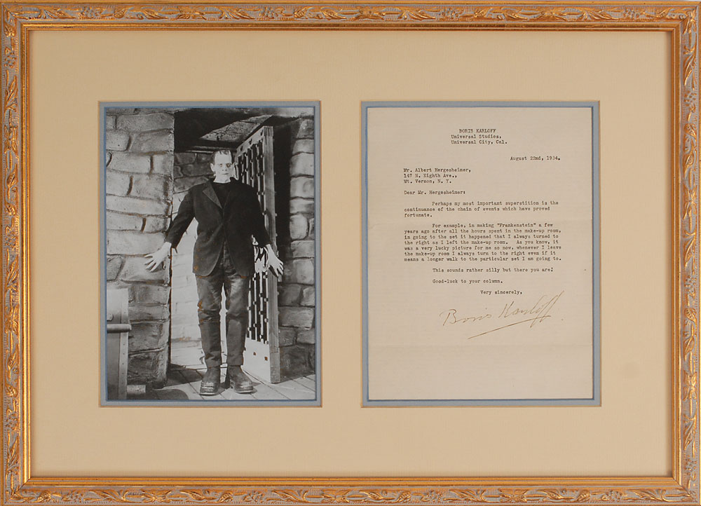 Lot #2518 Boris Karloff Typed Letter Signed