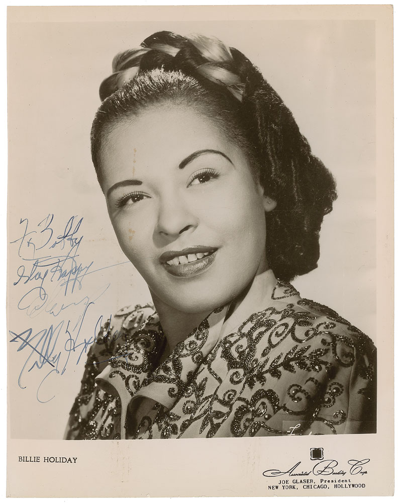 Lot #2184 Billie Holiday Signed Photograph