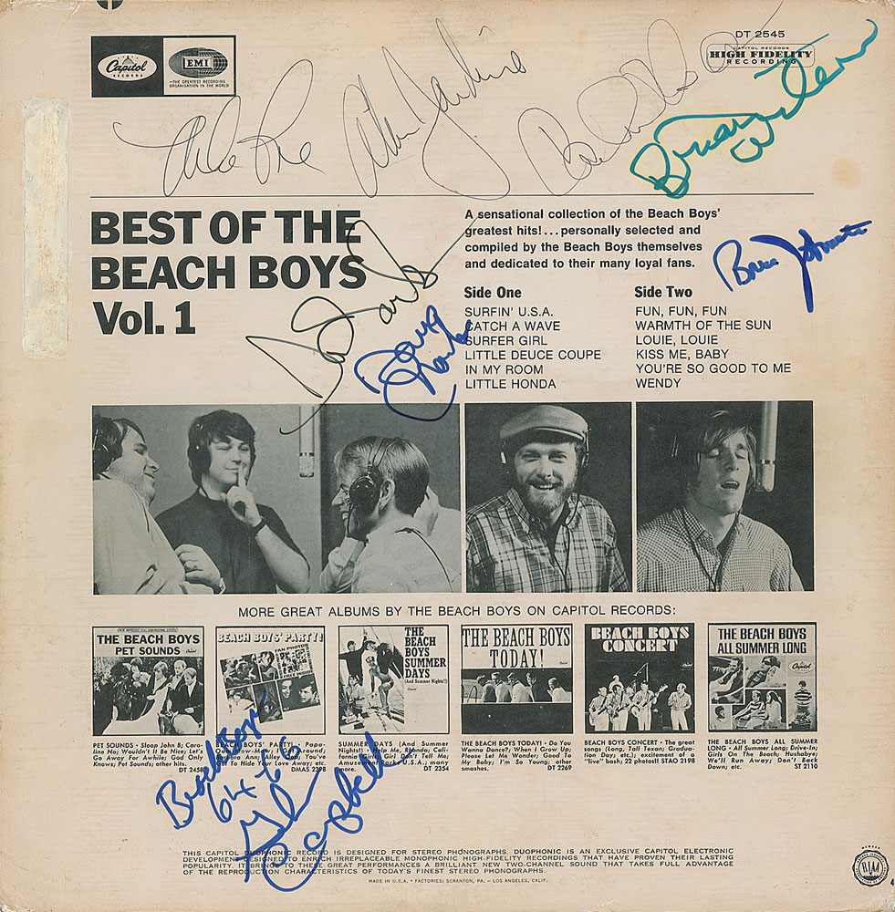 Lot #2269 Beach Boys Signed Album