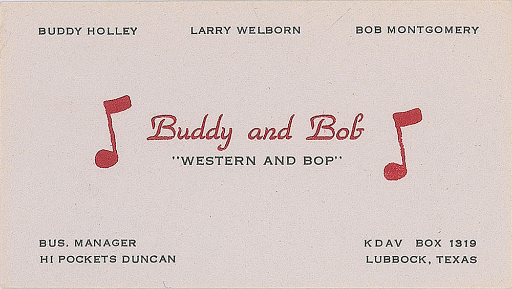 Lot #2222 Buddy Holly Business Card