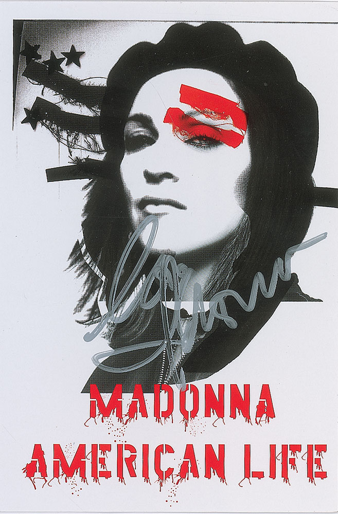 Lot #2170 Madonna Signed Postcard