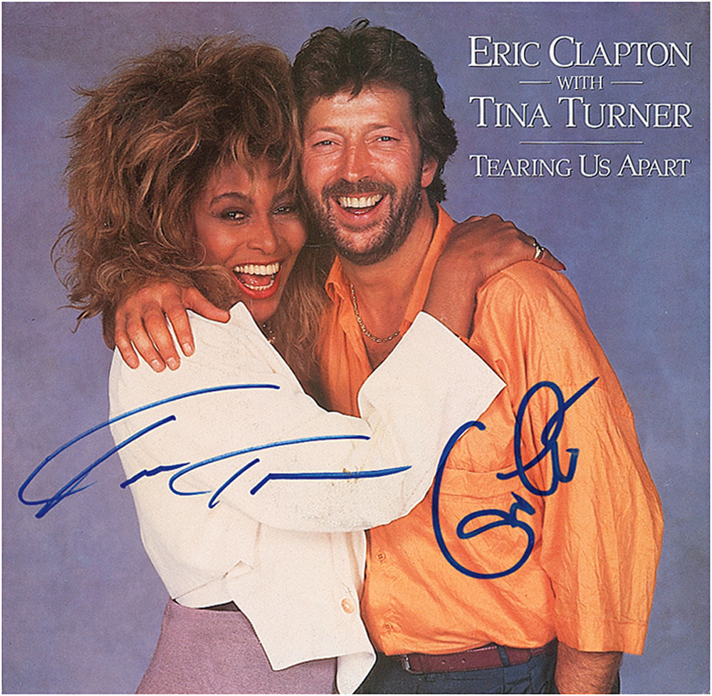 Lot #2438 Eric Clapton and Tina Turner Signed 45