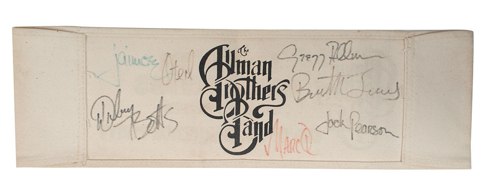 Lot #2319 Allman Brothers Signed Seat Canvas