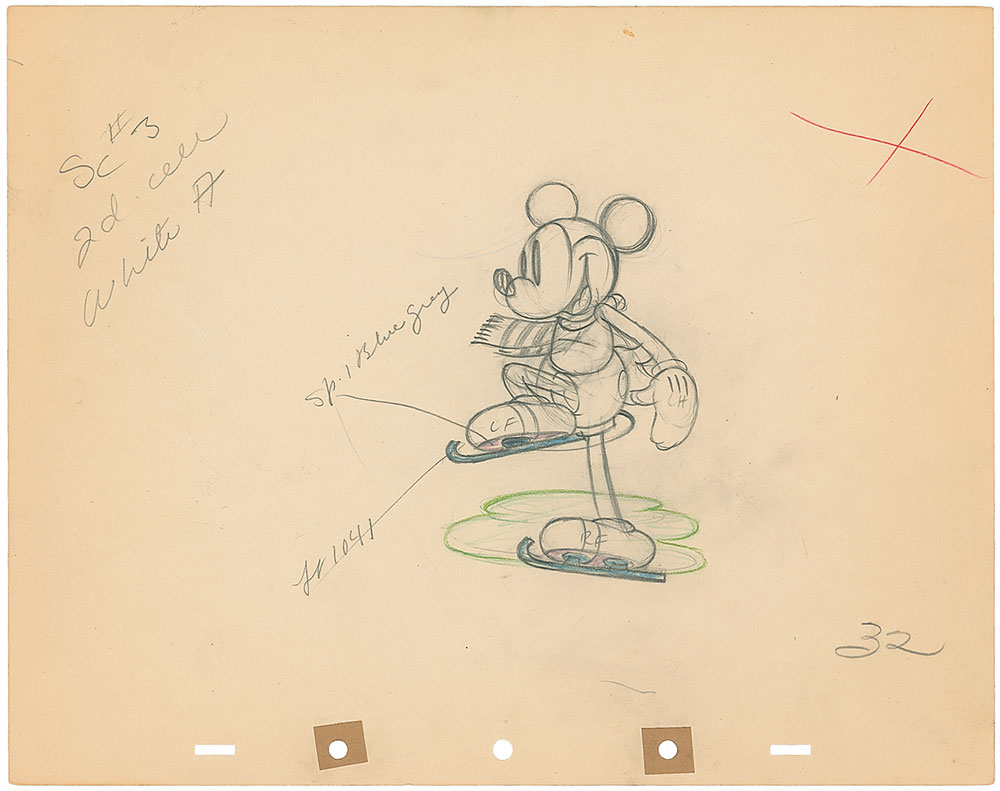 Lot #1017 Mickey Mouse production drawing from On