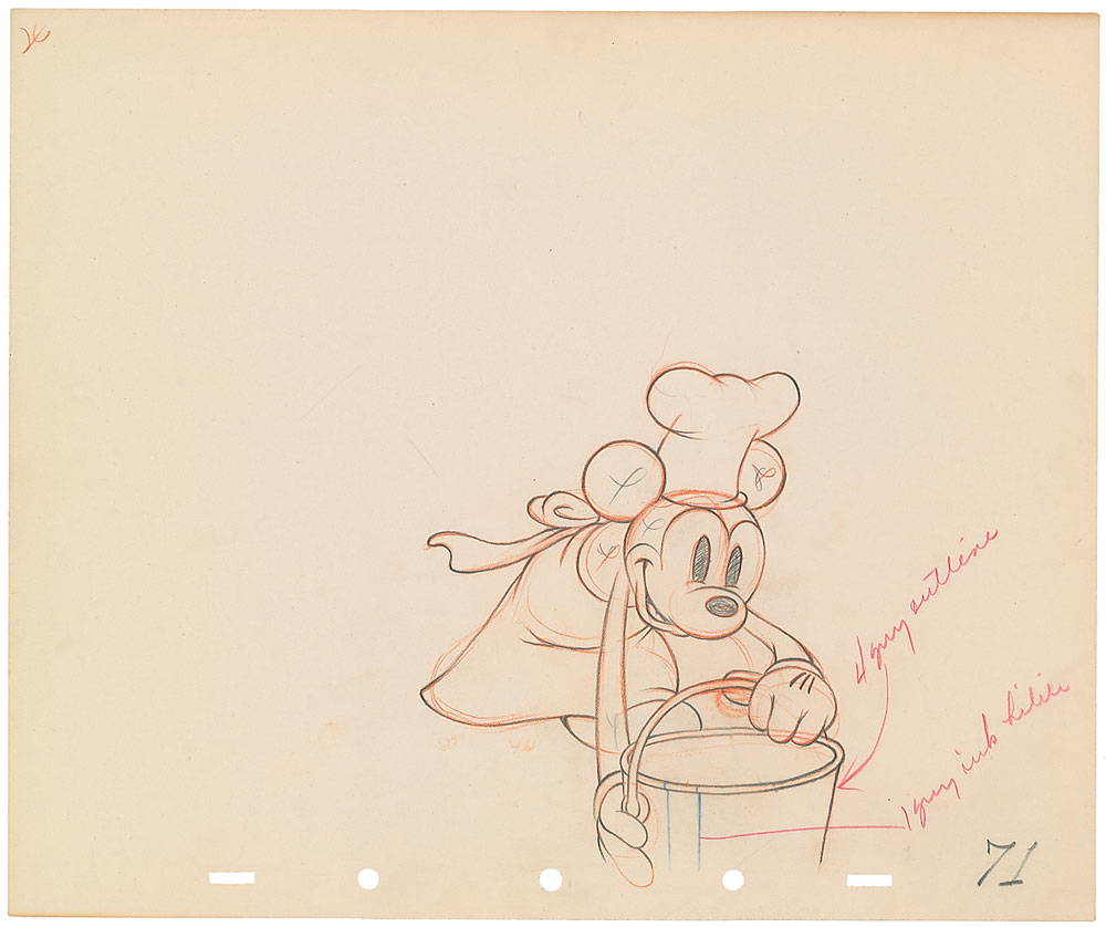 Lot #1077 Mickey Mouse production drawing from