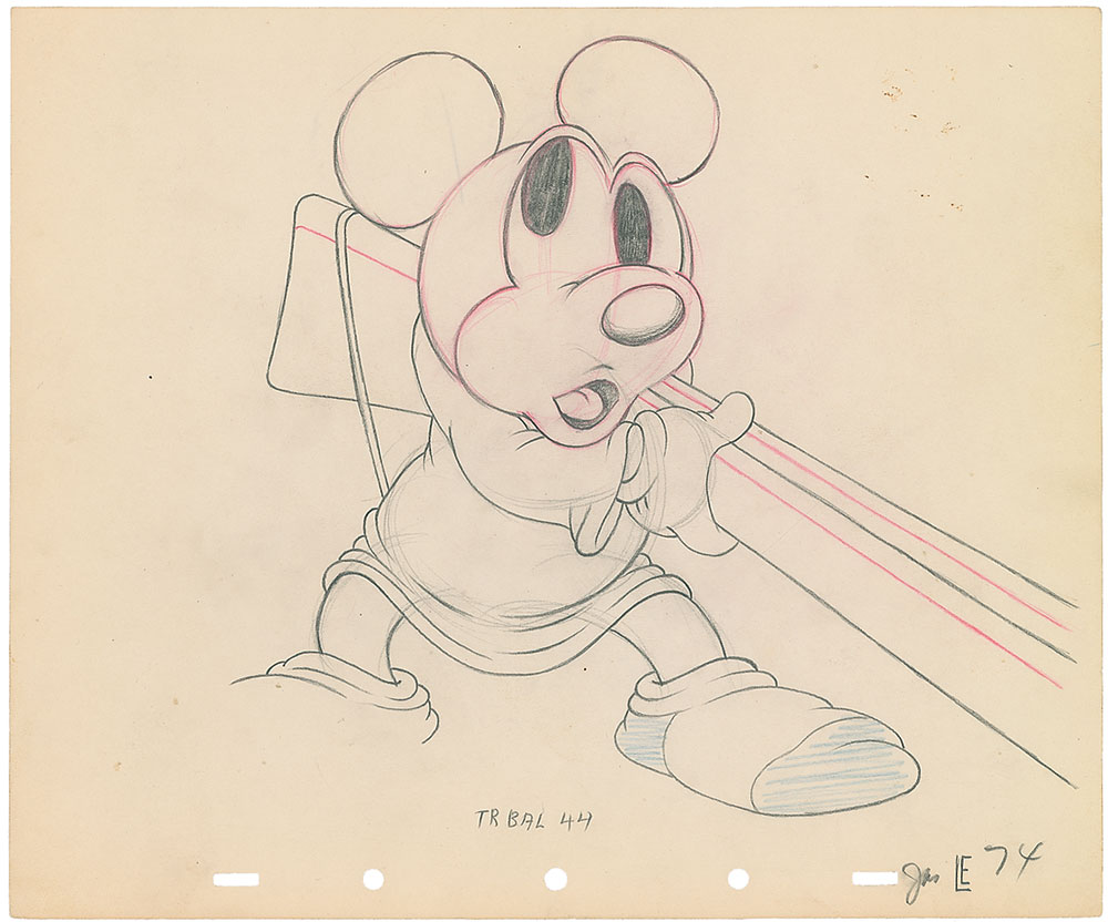Lot #1034 Mickey Mouse production drawing from