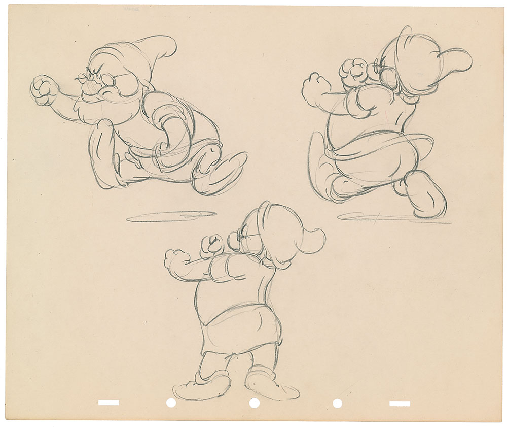 Lot #1022 Doc model sheet drawing from Snow White