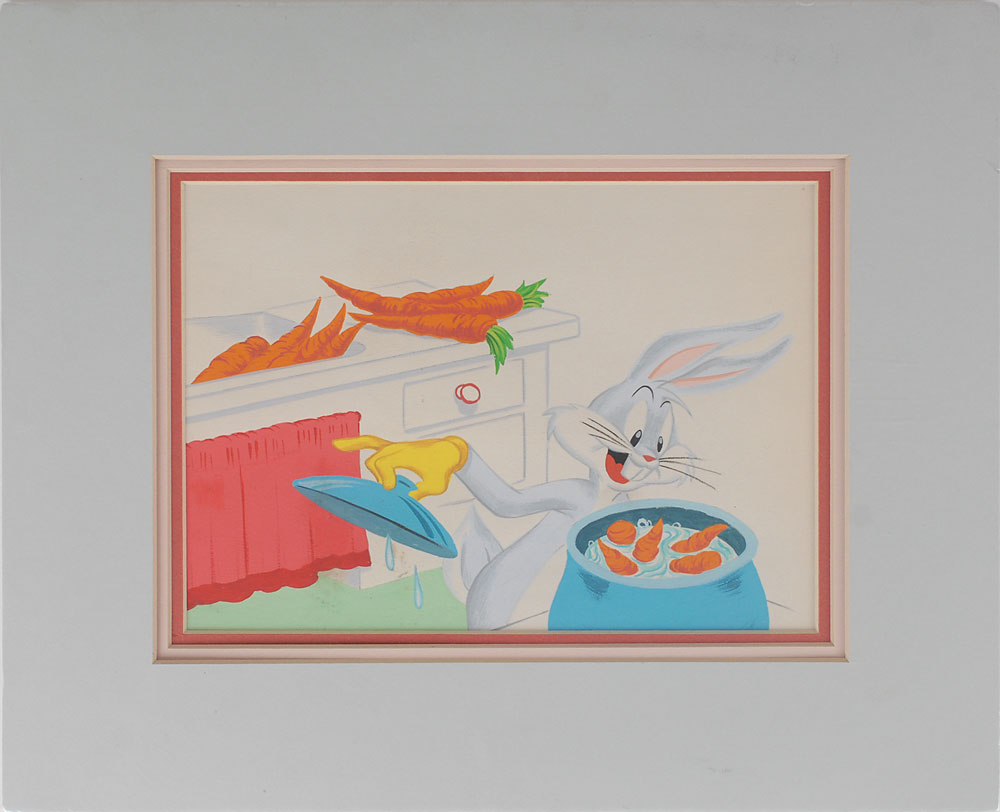 Lot #1140 Bugs Bunny watercolor painting from Bugs