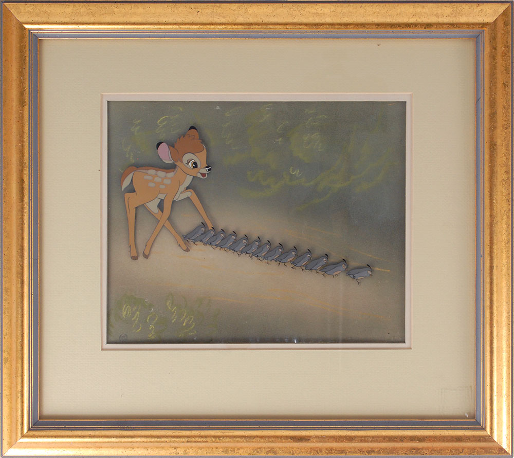 Lot #1054 Bambi and Quails cel and background from