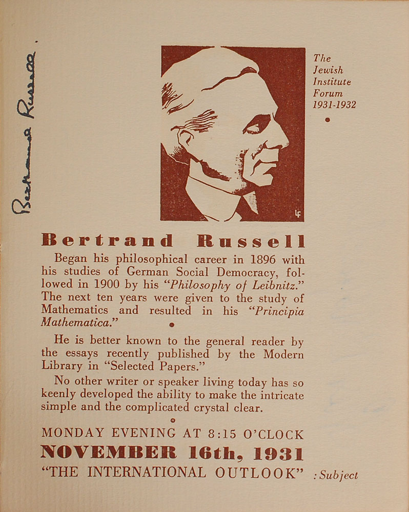 Lot #299 Bertrand Russell and Others