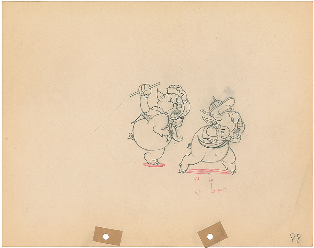 Lot #1052 Sailor and Fifer Pigs production drawing