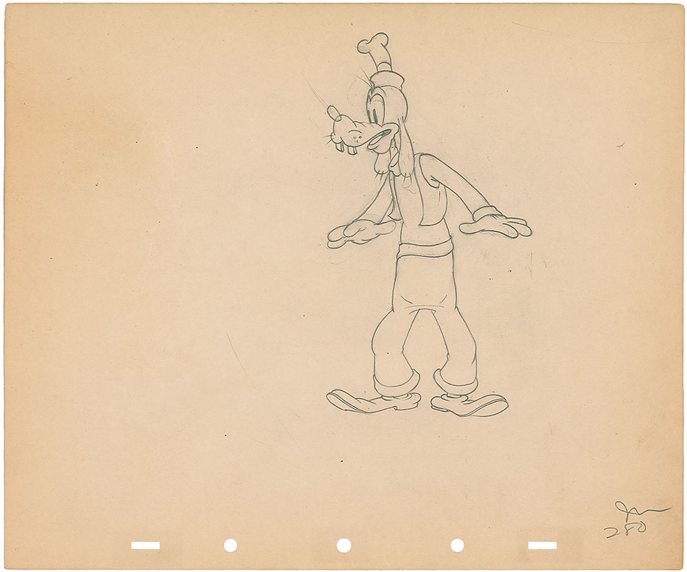 Lot #1018 Goofy production drawing from Moving Day