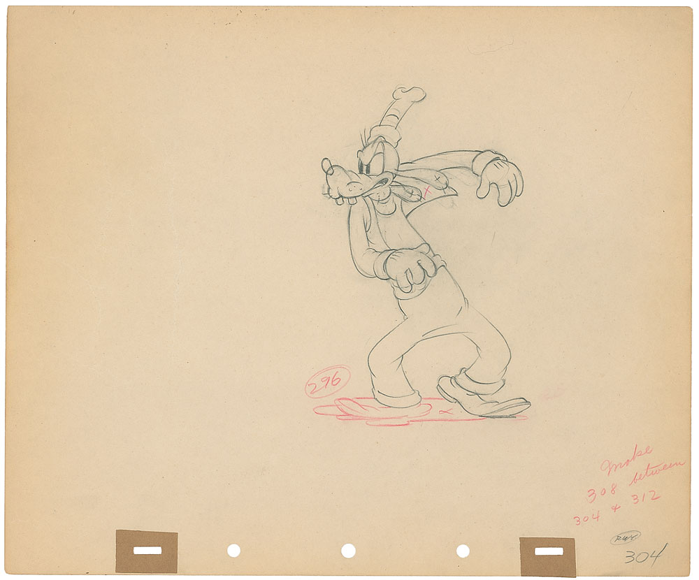 Lot #1054 Goofy production drawing from Moving Day