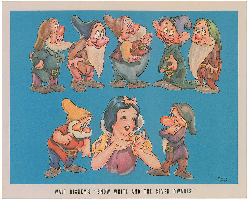 Snow White and the Seven Dwarfs publicity lithograph from Snow White