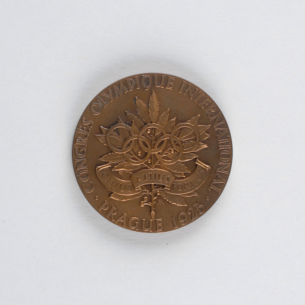 Lot #3020 Prague 1925 International Olympic Congress Medal - Image 1