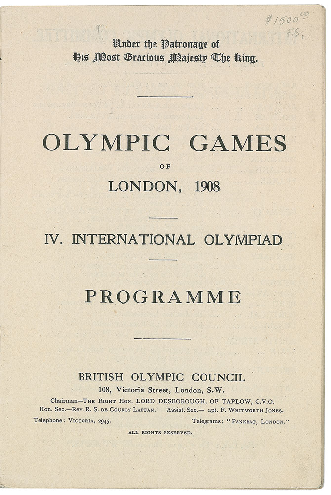 Lot #3009 London 1908 Olympics Program - Image 2