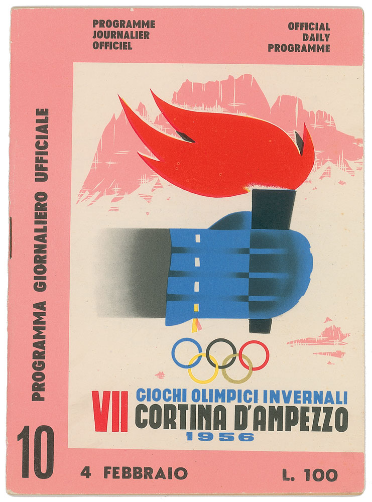 Lot #3105 Winter and Summer Olympics Programs: Helsinki 1940, Cortina d'Ampezzo 1956, Squaw Valley 1960, Rome 1960