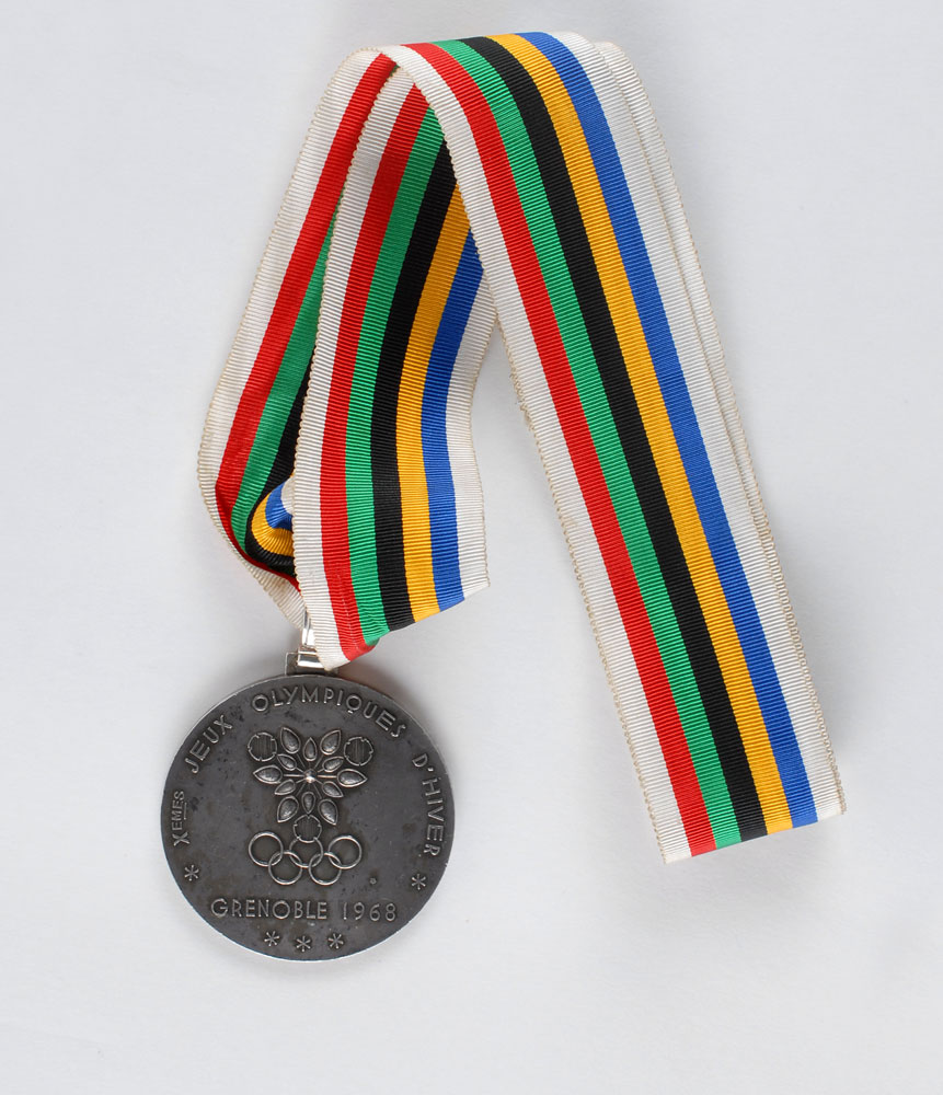 Lot #3051 Grenoble 1968 Winter Olympics Silver Winner’s Medal - Image 1