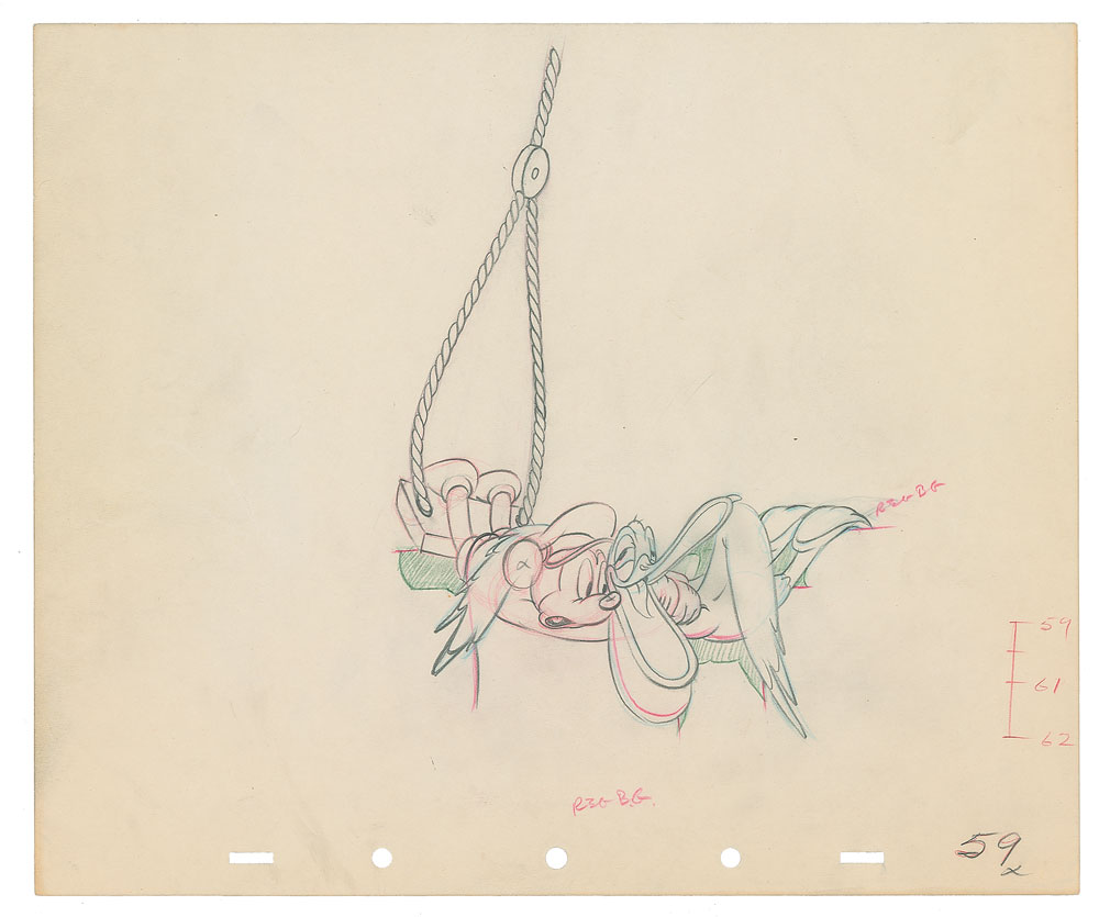 Lot #1086 Mickey production drawing from Tugboat