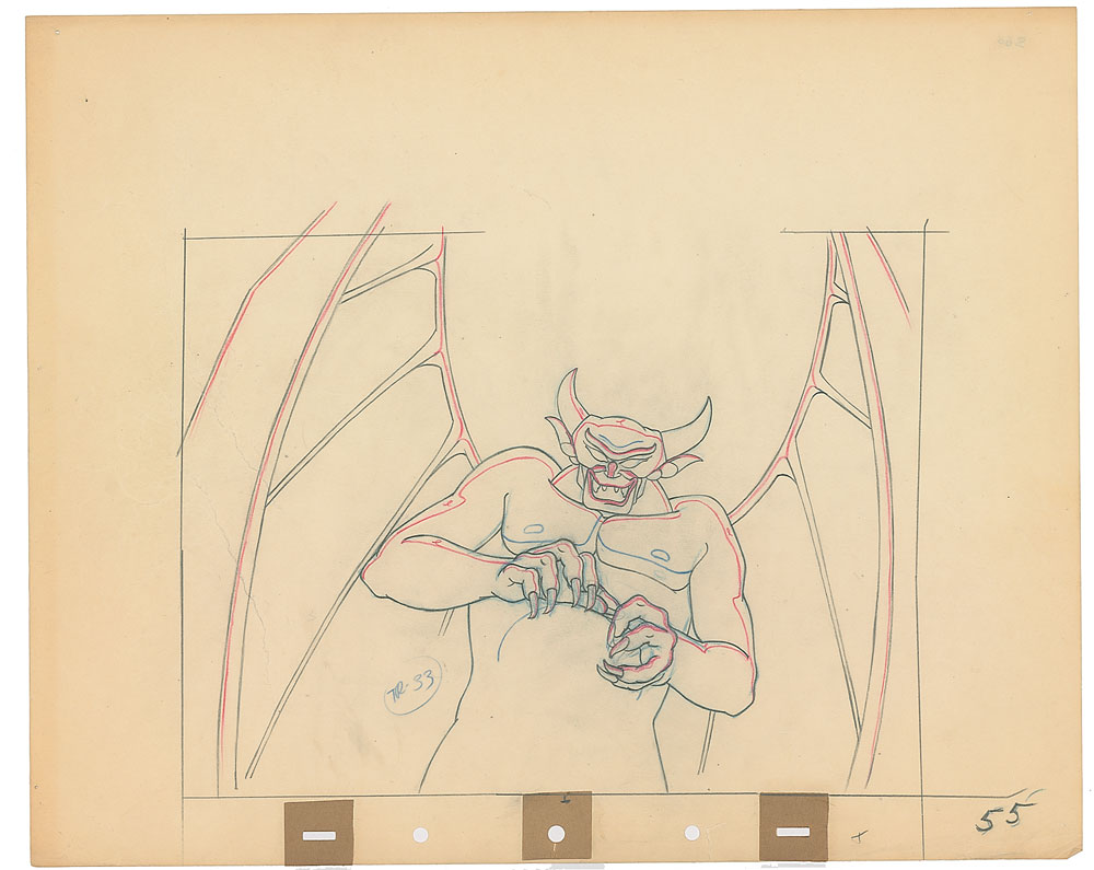 Lot #1097 Chernabog production drawing from