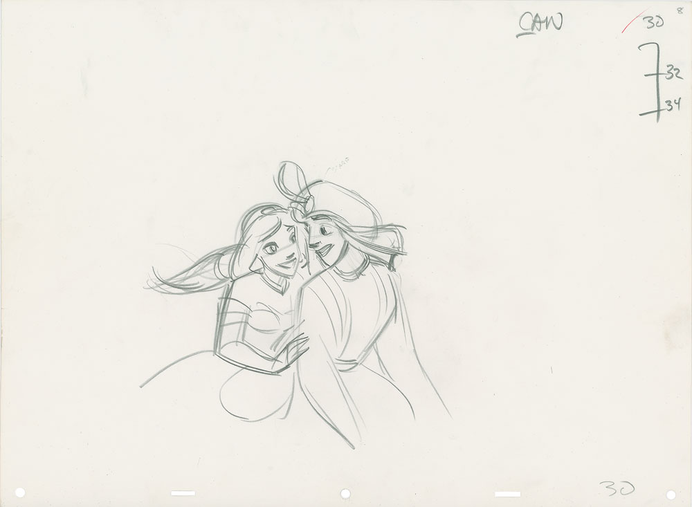 Lot #1153 Aladdin and Jasmine production drawing