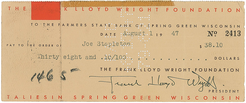 Lot #645 Frank Lloyd Wright