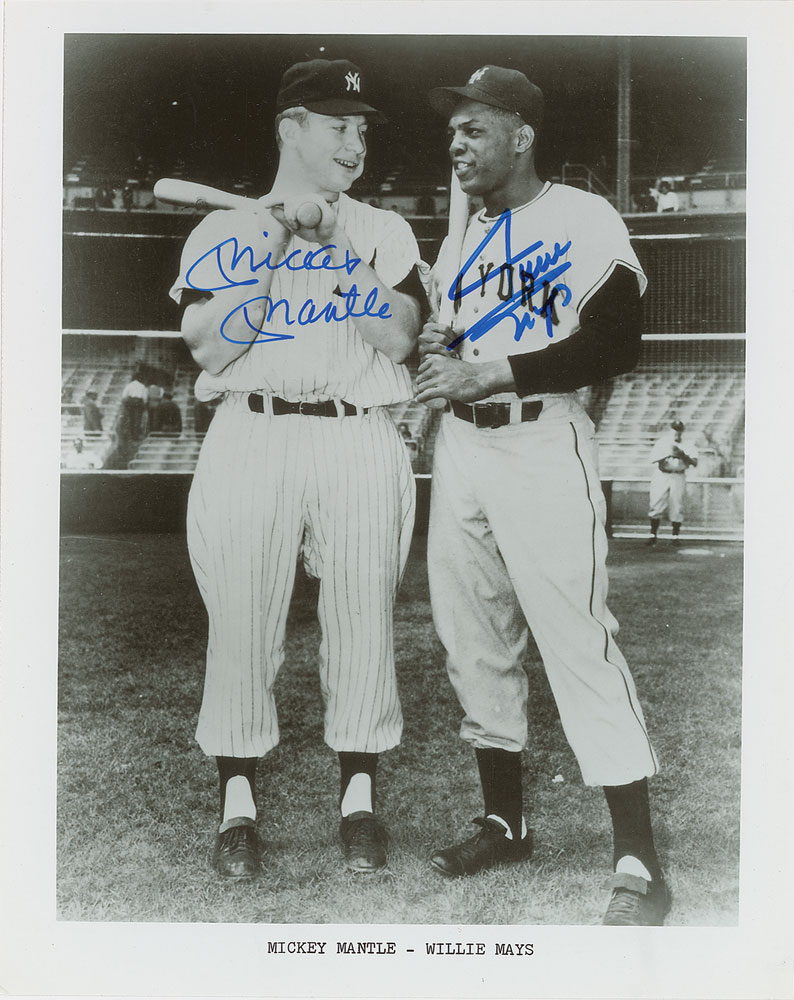 Lot #858 Mickey Mantle and Willie Mays