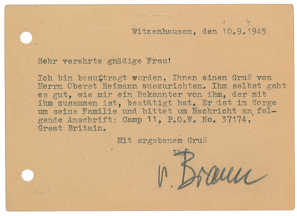 Lot #487 Wernher von Braun