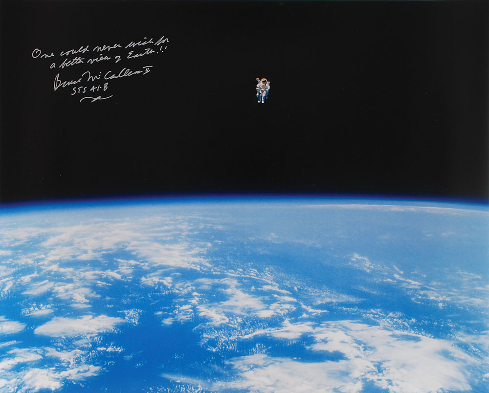 Lot #6684 STS–41-B: Bruce McCandless Oversized Signed Photograph