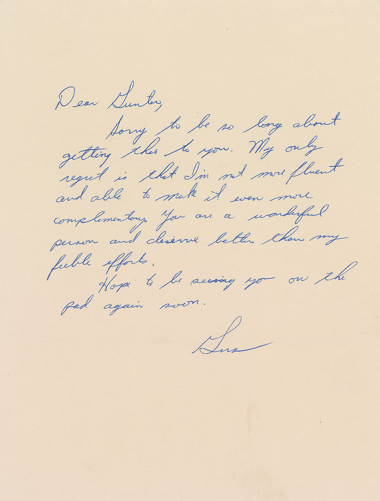 Lot #6093 Gus Grissom Autograph Letter Signed