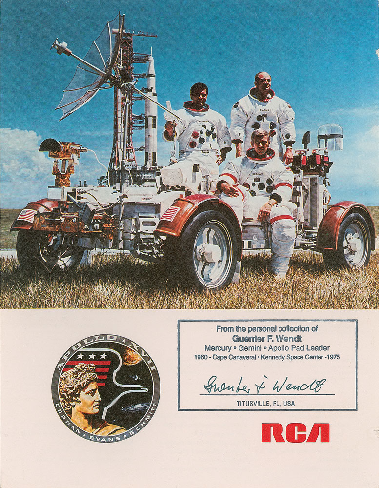 Lot #6114 Guenter Wendt’s Apollo 17 Crew-Presented