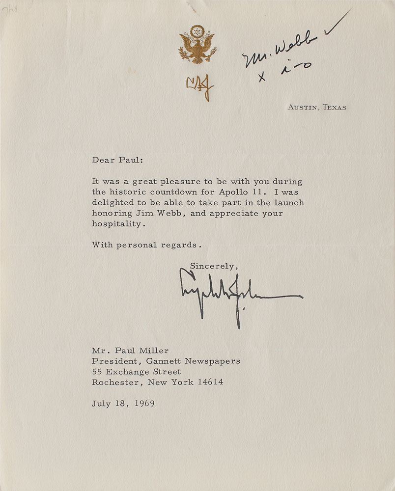 Lot #6421 Lyndon B. Johnson Typed Letter Signed