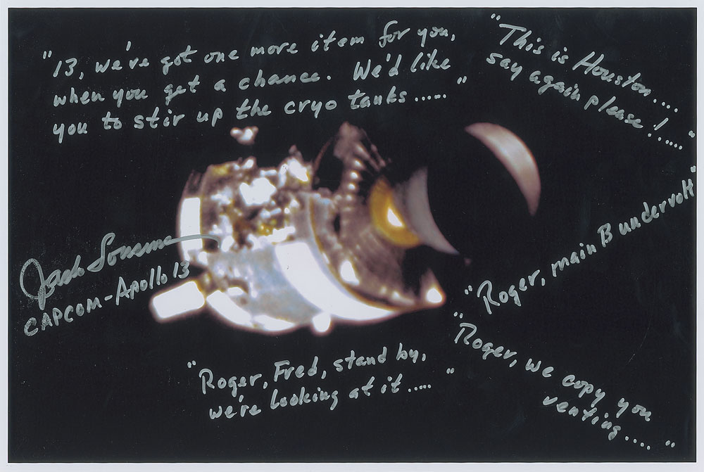 Lot #6212 Apollo 13: Jack Lousma Oversized Signed
