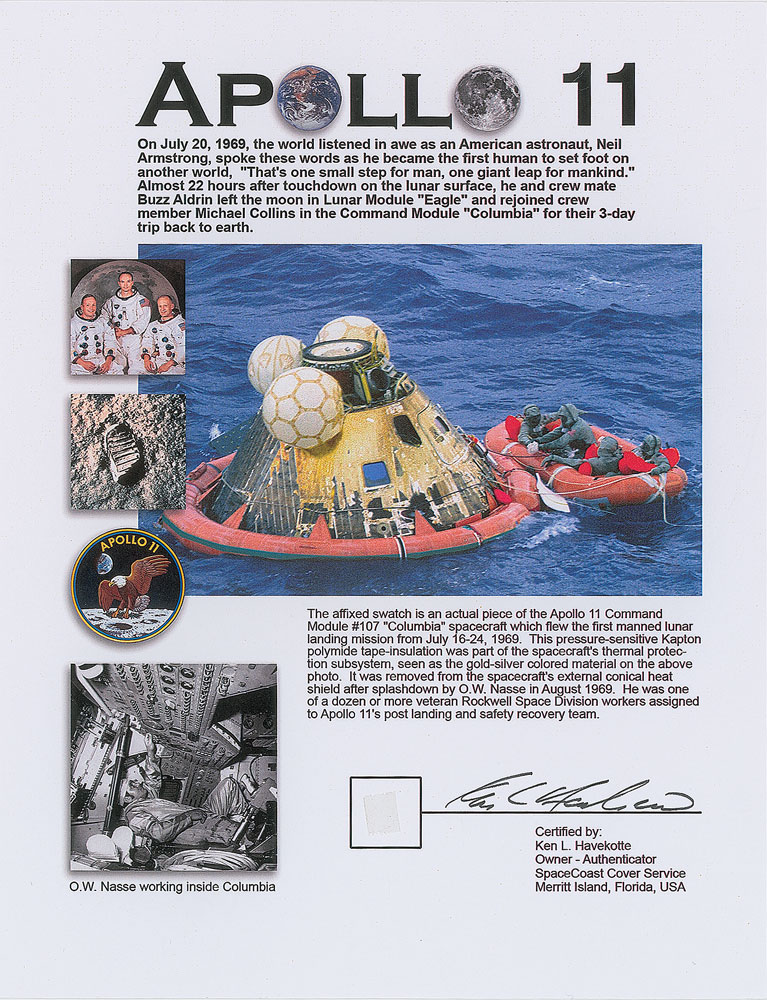Lot #6412 Collection of Three Apollo 11 Items