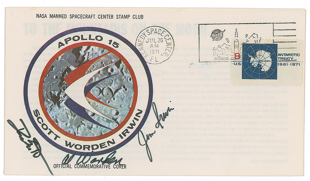 Lot #6522 Al Worden’s Apollo 15 Signed Insurance