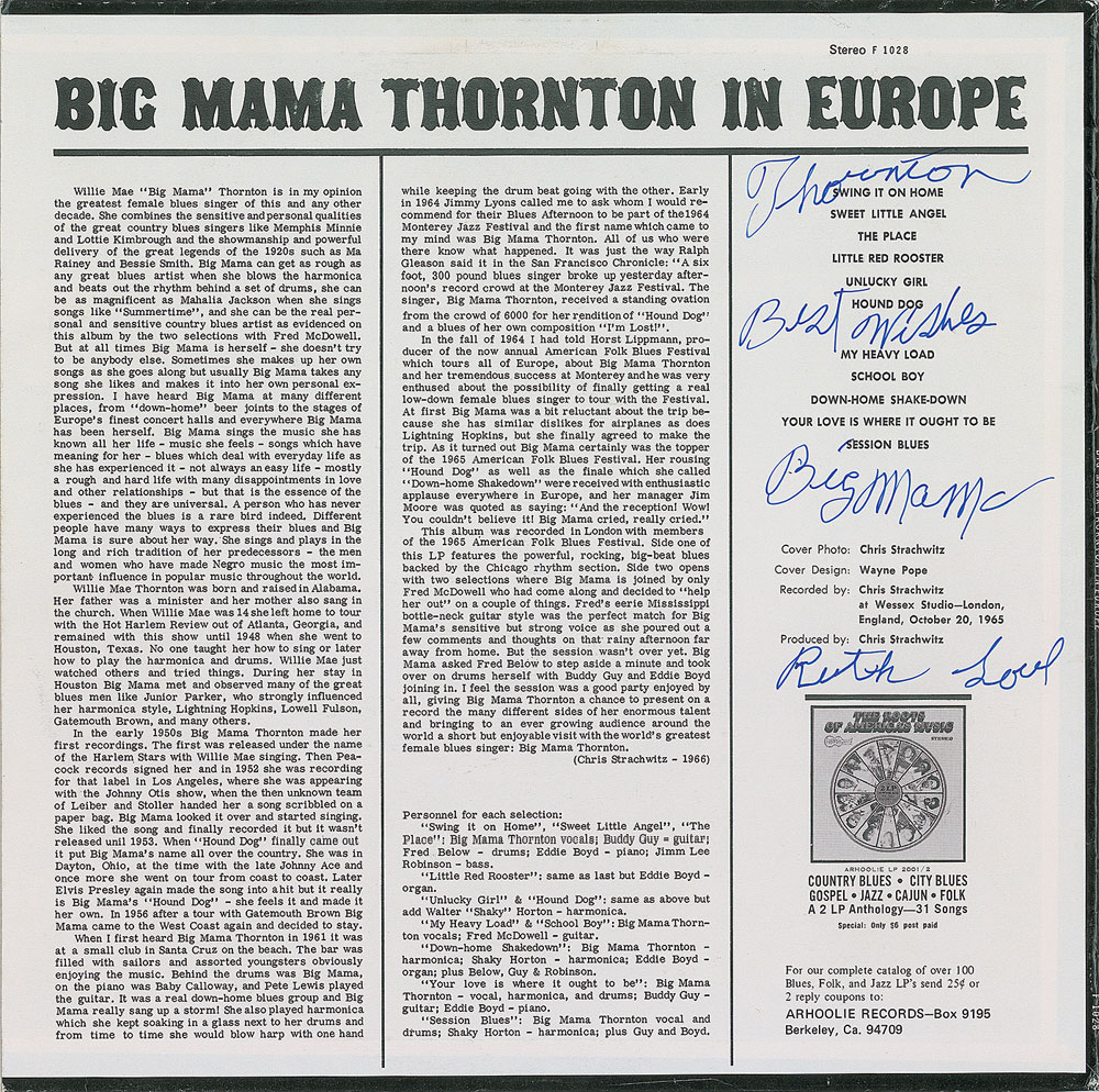 Lot #589 Big Mama Thornton