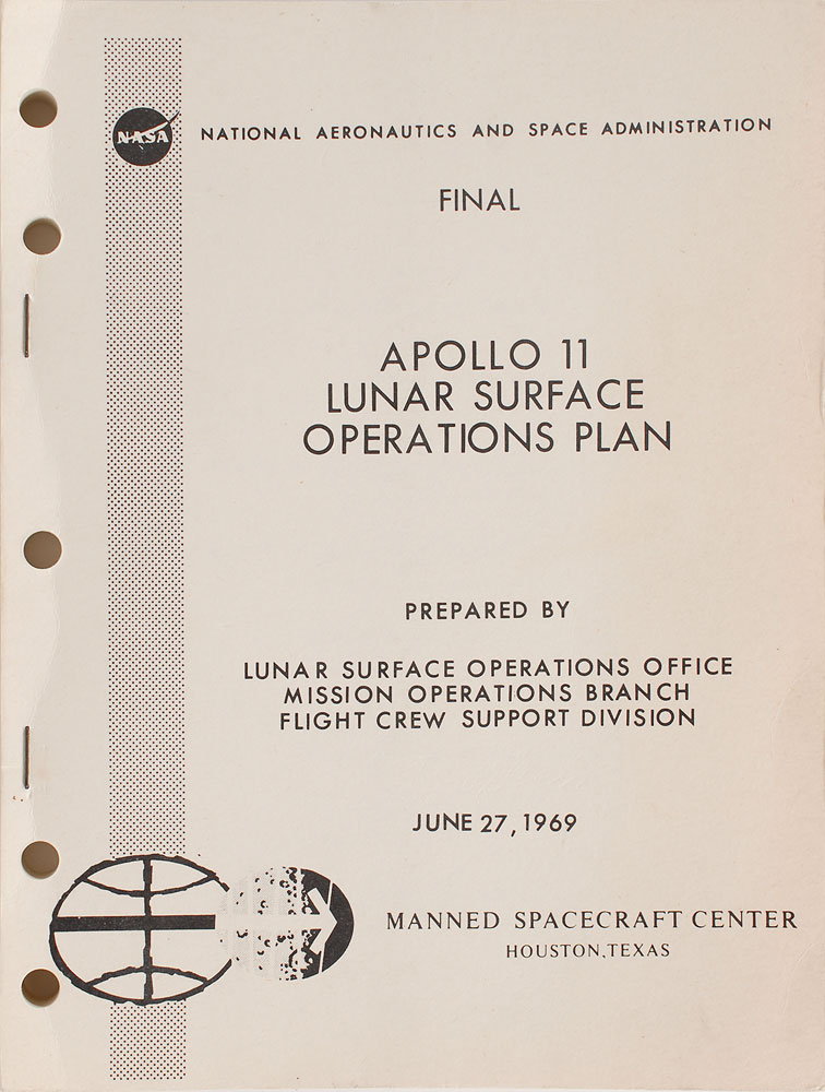 Lot #6407 Apollo 11 Lunar Surface Operations Plan