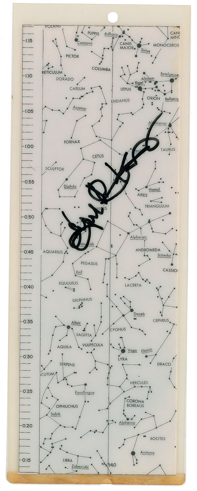 Lot #6079 Gene Kranz’s Signed Mercury Star Chart