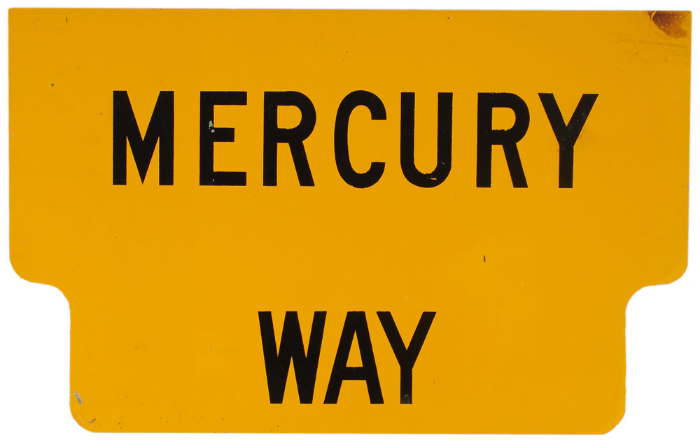 Lot #6050 Mercury-Atlas 9 NYC Parade Day Sign