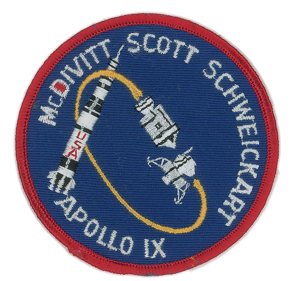 Lot #6341 Jim McDivitt’s Apollo 9 Flown Crew Patch