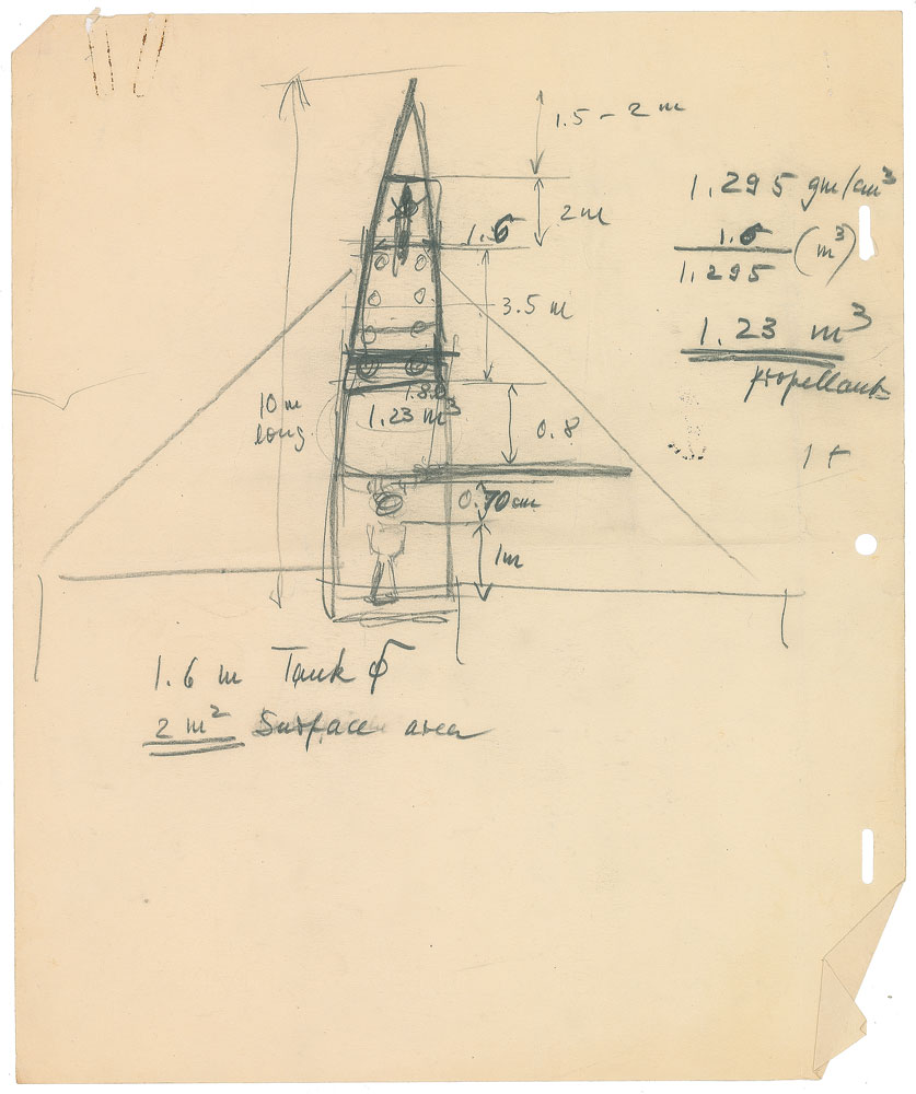 : rocket Braun's von pran drawing - 3