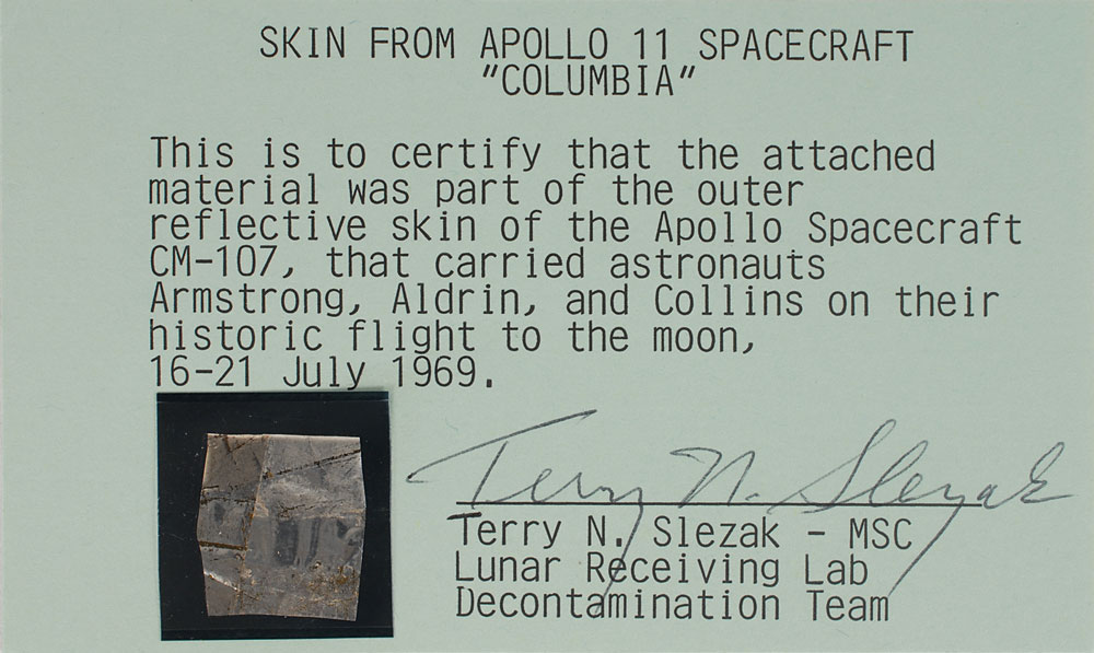 Lot #6415 Apollo 11 Flown Outer Skin
