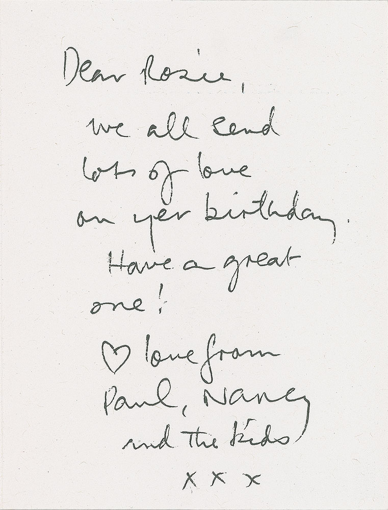 Lot #7041 Paul McCartney Signed Birthday Card