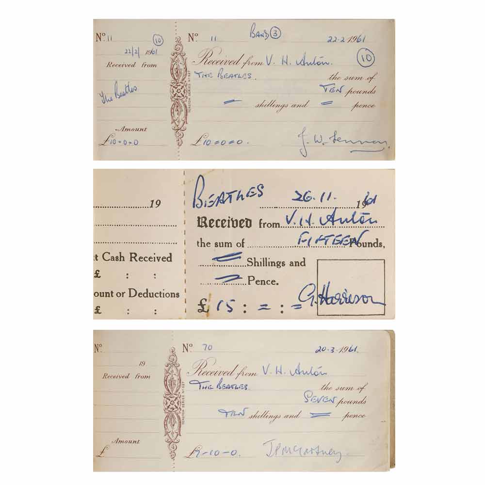 Lot #7006 Beatles Pair of Signed Early Receipt Books